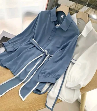 Vallina Outfit Mika Shirt Blouse Plained Atasan Kemeja Wanita Korean Style Muslim Premium