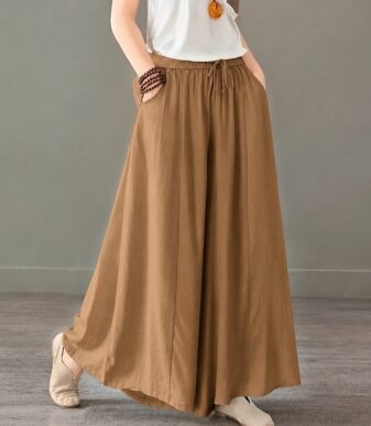 Vallina Outfit - Nayla Pants Cullote Palazo Linen Rami Polos Tali Serut Celana Panjang Wanita Muslim Premium