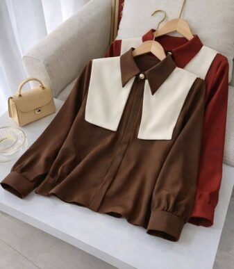 Vallina Outfit - Lava Blouse Kemeja Korean Look Bahan Moscrepe Atasan Kerja Wanita Premium